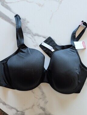 Cacique The Modern Collection 46D Full Coverage Invisible Backsmooth Black Bra